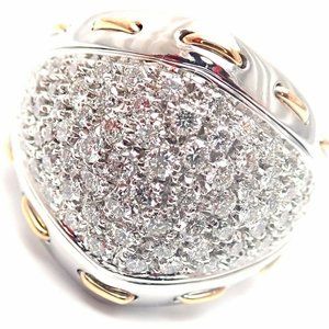 Authentic! Damiani 18k White Gold 1.36ct Diamond Cocktail Ring Retail $11,990